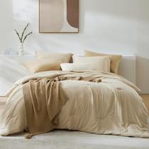 Conjunto de edredom WRENSONGE Queen Size Bege, 7 peças para toda a temporada