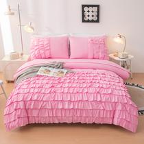 Conjunto de edredom Yadangxiawa Pink Princess Dress Queen Size