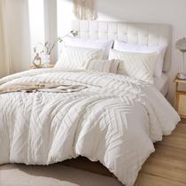 Conjunto de edredom YIRDDEO Ivory White Twin Size 2 unidades