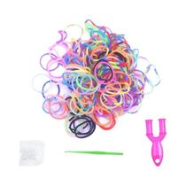 Conjunto De Elásticos Coloridos 600-1800pcs Kit De Fazer Pulseiras DIY Brinquedos De Artesanato Em