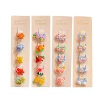 Conjunto De Elásticos De Cabelo Coloridos Com Estampa De Flores E Animais Para Meninas, Scrunchies
