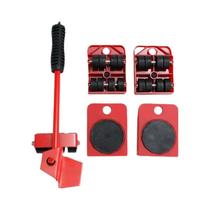 Conjunto De Elevador De Móveis Pesados Com 4 Rodas E Barra Giratória 360 graus Ferramenta De Montagem