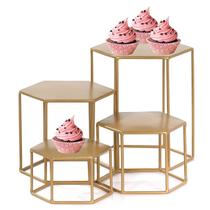 Conjunto de elevadores de comida Buffet MinWadil Metal Display Risers em latão