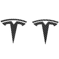 Conjunto de emblemas de fibra de carbono 3D para Tesla Model Y, 2 peças