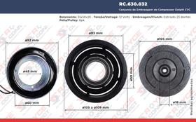 Conjunto de Embreagem do Compressor Delphi CVC S10 Zafira MWM 12V Polia 6pk 109mm 6595257