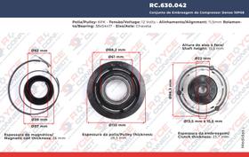 Conjunto de Embreagem do Compressor Denso 10P08 12 Volts 6pk 110mm