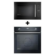 Conjunto de Embutir Electrolux Microondas 34L e Forno Elétrico 80L Preto 220V