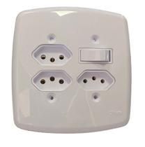Conjunto de Embutir Montável 4x4 Tomada 20A 10A Interruptor