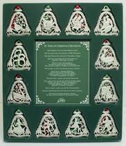 Conjunto de enfeites Abbey & CA Gift 12 Days of Christmas Metal