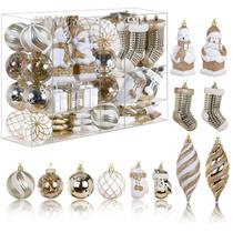 Conjunto de Enfeites de Natal Alupssuc 112 peças Inquebráveis Dourados Conjunto de Enfeites de Natal Alupssuc 112 peças Inquebráveis Dourados