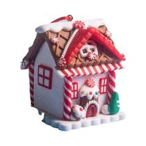 Conjunto De Enfeites De Natal Em Forma De Casa De Biscoito Com Corda Para Decoração De Feriados