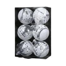 Conjunto De Enfeites De Natal Em Forma De Floco De Neve Redondo Com Glitter Para Pendurar Na Árvore