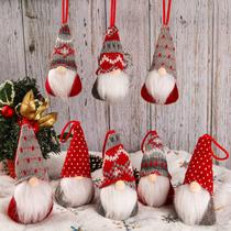 Conjunto de enfeites de Natal Hanging Gnomos, 8 peças de pelúcia Leipple