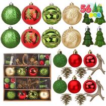 Conjunto de enfeites de Natal Joiedomi 56 unidades com pinhas e bolas