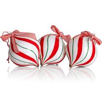 Conjunto de Enfeites de Natal Ornatividade Peppermint Candy - 1 Dúzia - Pacotinho de Doces em Formato de Bastão de Cana e Bolas Inquebráveis