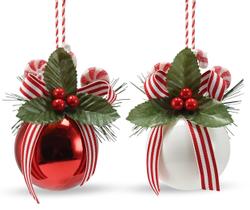Conjunto de enfeites de Natal Ornativity Red and White Ball 2.4 cm Conjunto de enfeites de Natal Ornativity Red and White Ball 2.4 cm