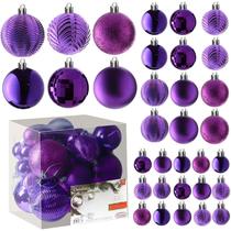 Conjunto de enfeites de Natal PREXTEX Purple 36 peças