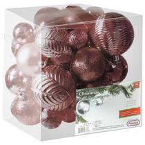 Conjunto de enfeites de Natal PREXTEX Rose Gold 36 unidades à prova de estilhaçamento