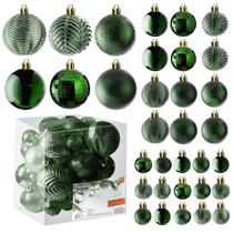 Conjunto de enfeites de Natal PREXTEX Wine Red 36 Shatterproof