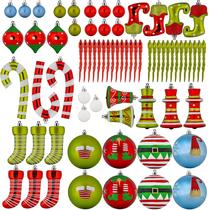 Conjunto de enfeites de Natal R N' D Toys Elf Themed 67 peças Conjunto de enfeites de Natal R N' D Toys Elf Themed 67 peças