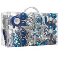Conjunto de enfeites de Natal Valery Madelyn 100 quilates azul marinho/prata