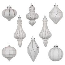 Conjunto de enfeites de Natal Valery Madelyn 8 quilates branco/prata