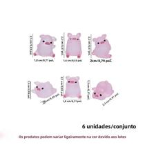 Conjunto De Enfeites De Porquinho De Resina Que Brilha No Escuro, Chaveiro Fofo DIY,