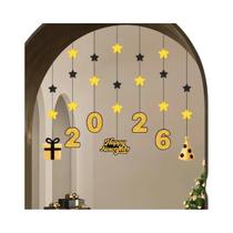 Conjunto De Enfeites Pendurados Para Decoração De Festa De Ano Novo Preto E Dourado, Fundo Para Conjunto De Enfeites Pendurados Para Decoração De Festa De Ano Novo Preto E Dourado, Fundo Para