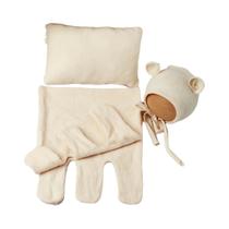 Conjunto De Enroladores Para Fotografia De Recém-Nascidos Com Chapéu De Orelhas E Almofada, Conjunto De Enroladores Para Fotografia De Recém-Nascidos Com Chapéu De Orelhas E Almofada,