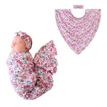 Conjunto de Envoltura y Banda para la Cabeza para Bebé Posh Peanut 112x112cm Bambú