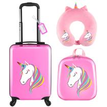 Conjunto de Equipaje Sanwuta Unicornio para Niños 4 Piezas Viaje Niñas Niños Rosa