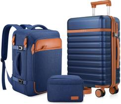 Conjunto de Equipaje UKEIN 3 Piezas con Maleta de Cabina de 20" y Mochila