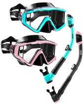 Conjunto de equipamento de mergulho Aegend Dry Snorkel para adultos, pacote com 2