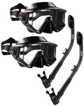 Conjunto de equipamento de mergulho Aegend Dry Snorkel para adultos, pacote com 2