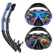 Conjunto de equipamento de mergulho PIYAZI Snorkel para adultos com lente antiembaçante