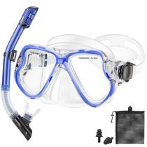 Conjunto de equipamento de mergulho PIYAZI Snorkel para adultos e crianças, anti-vazamento