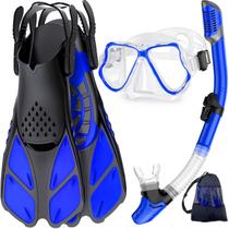 Conjunto de Equipamentos de Mergulho Zenoplige para Adultos - Máscara, Nadadeiras e Snorkel