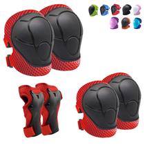 Conjunto de equipamentos de proteção, joelheiras CKE, cotoveleiras, protetores de pulso, crianças Conjunto de equipamentos de proteção, joelheiras CKE, cotoveleiras, protetores de pulso, crianças