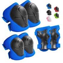 Conjunto de equipamentos de proteção Wemfg Kids Joelheiras de 3 a 8 anos, azuis Conjunto de equipamentos de proteção Wemfg Kids Joelheiras de 3 a 8 anos, azuis