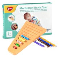 Conjunto de escadas Bead BOHS Montessori 1-10 Counting com bandeja de classificação