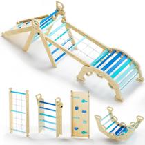 Conjunto de escalada BlueWood 2024 8 em 1 Pikler Triangle para crianças
