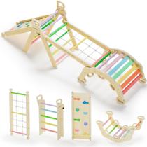 Conjunto de escalada BlueWood 2024 8 em 1 Triângulo Pikler para crianças