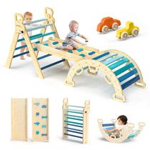 Conjunto de escalada BlueWood Pikler Triangle 7 em 1 para crianças