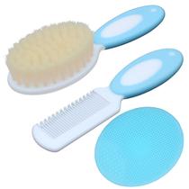 Conjunto de Escova de Cabelo para Bebê Duruan com Cerdas Macias de Pelo de Cabra Azul Conjunto de Escova de Cabelo para Bebê Duruan com Cerdas Macias de Pelo de Cabra Azul