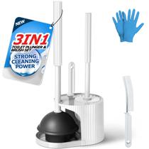 Conjunto de Escova de Limpeza 3 em 1 FORASTO para Vaso Sanitário com Desentupidor Conjunto de Escova de Limpeza 3 em 1 FORASTO para Vaso Sanitário com Desentupidor