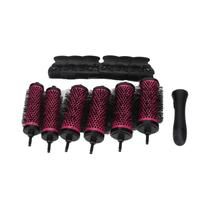 Conjunto De Escova De Rolo De Cabelo Com Alça Destacável, 6 Peças, Modelador De Barril De Cerâmica