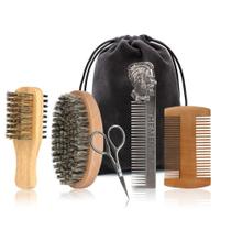 Conjunto de Escova e Pente para Barba TIENQI com Cerdas de Javali Conjunto de Escova e Pente para Barba TIENQI com Cerdas de Javali