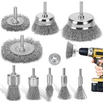 Conjunto de escovas de arame DazSpirit para furadeira com 9 peças de copo, roda e extremidade