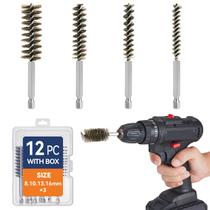 Conjunto de escovas de arame em aço inoxidável pierpel para furadeira de 12 unidades