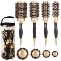 Conjunto de escovas de cabelo Aozzy Round Boar Bristle Nanothermic-Ion